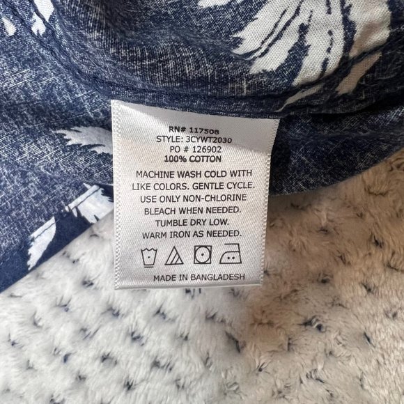 Caliville Shirt Mens XXL Navy Blue Palm Printed Button Front Short Sleeve - Picture 5 of 9